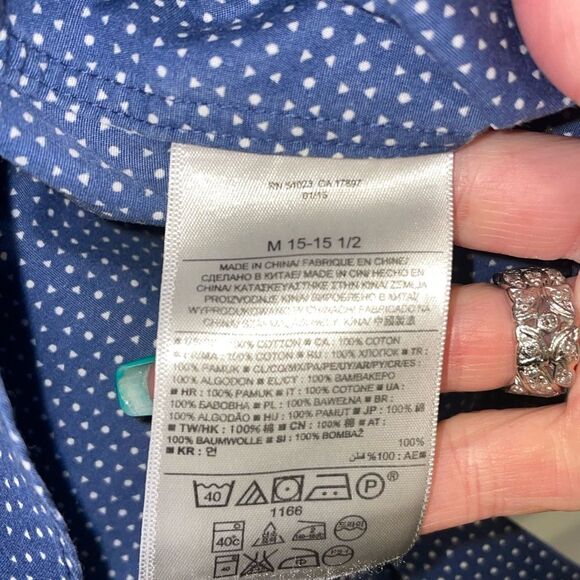 Banana Republic Men’s Non-Iron Tailored Slim Fit Dress Shirt Size M 15-15 1/2 - Picture 6 of 8